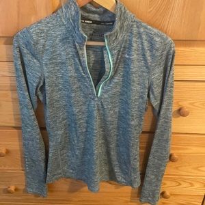 Heathered green dry fit shirt.